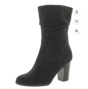 Style & Co Women Black Suede Mid-Calf Slouchy Boots Size 10M